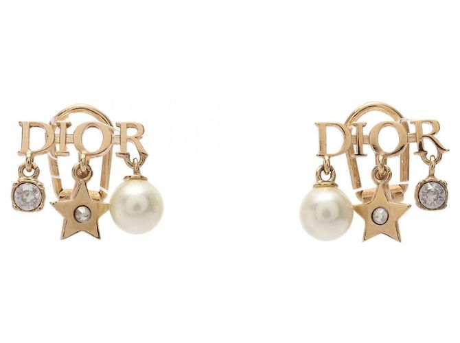 Pendientes de clip Christian Dior DIO(R)EVOLUTION Blanco Dorado