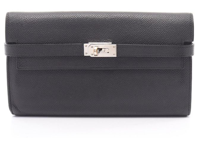 Hermès Hermes Kelly Long Bi-fold Wallet Black