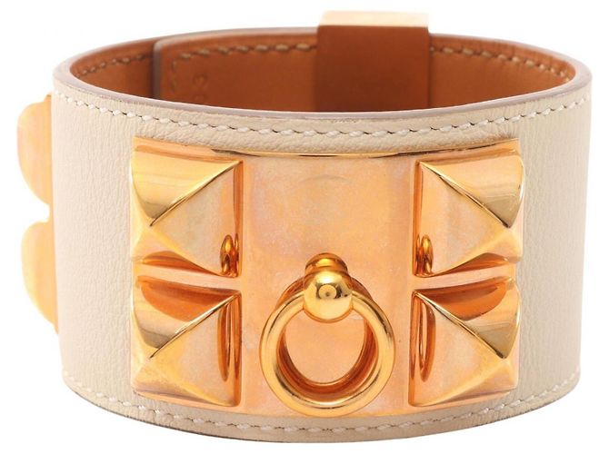 Hermès Hermes Collier de Chien Cle Bangle Dourado Cru