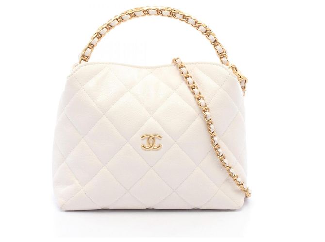 Timeless Bolsa Hobo Small Matelassé Chanel em White Branco