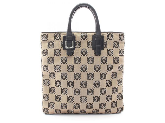 Loewe Anagram Tote Bag Schwarz Beige