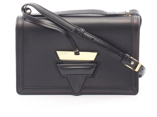 Borsa a tracolla Loewe Barcelona in pelle nera Nero