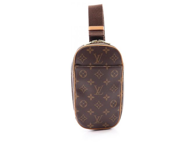 Bolsa de cintura Louis Vuitton Pochette Gange Marrom Monograma