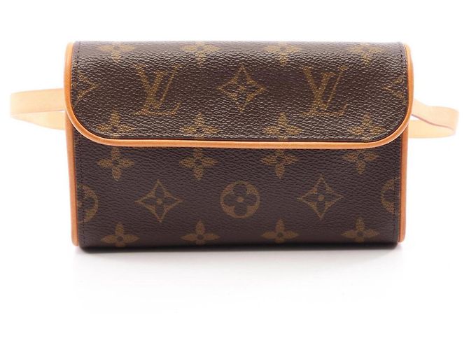 Bolsa de cintura Louis Vuitton Monogram Pochette Florentine Marrom Monograma