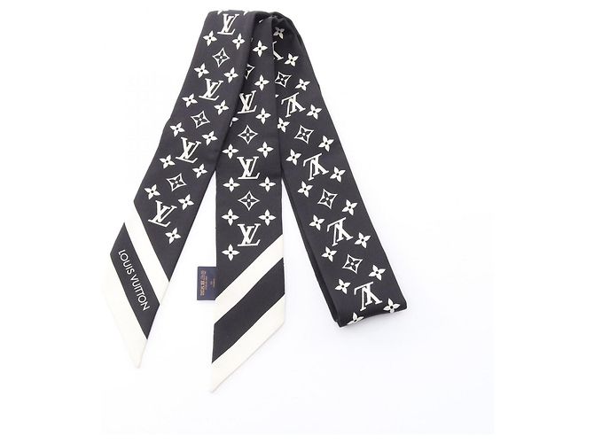Sciarpa Louis Vuitton Bandeau BB Monogram Silhouette Noir Nero Bianco