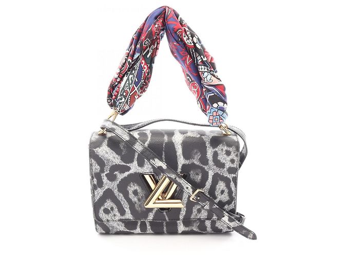 Bolsa Louis Vuitton Twist MM Leopard Print Marrom Preto