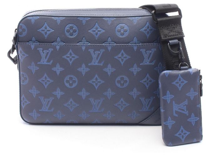 Louis Vuitton Monogram Shadow Duo Messenger Navy blue