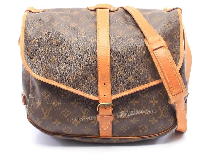Bolsa de Ombro Louis Vuitton Saumur 35 Monogram Marrom