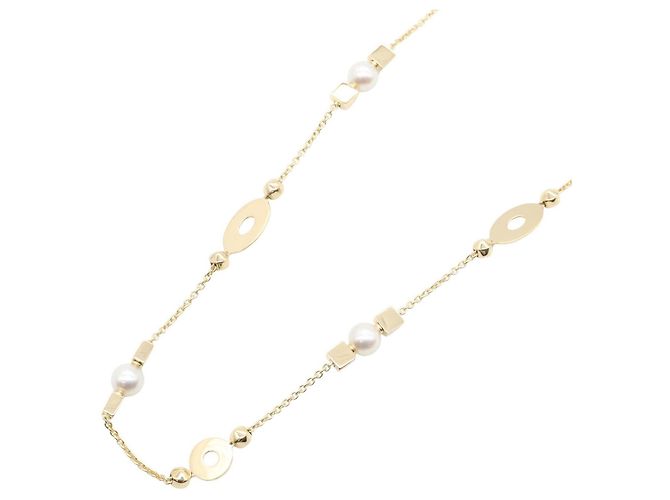 Bulgari Collar de perlas BVLGARI Lucia 10P Blanco Dorado
