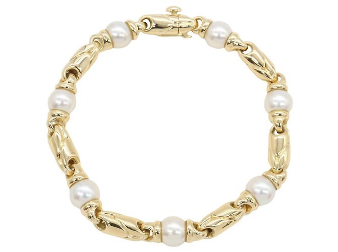 Bulgari Bracelet avec breloque perle Bvlgari Passodoppio Blanc Doré
