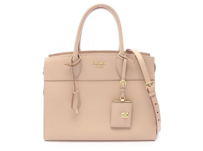 Bolsa de Mão 2-Way Prada Esplanade Saffiano Bege