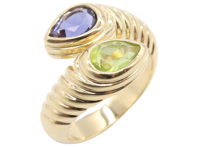 Bulgari Anello Bvlgari Doppio Baccherato Blu D'oro Verde