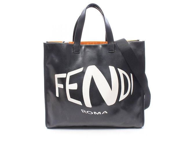 Borsa Tote 2-Way Fendi Nera e Bianca Nero Bianco