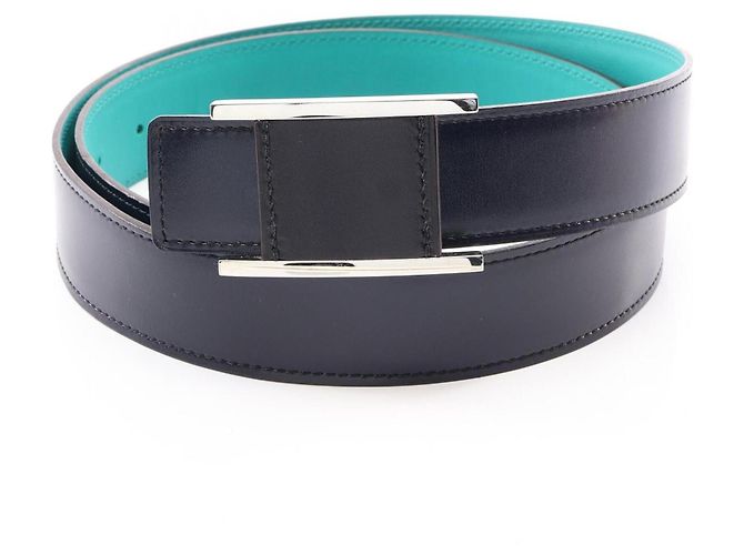 Hermès Hermes Wendelgürtel aus Box Calf Leder Schwarz Grün