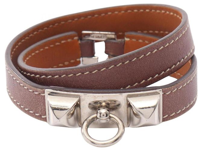 Hermès Bracciale Rivale Double Tour Hermes Marrone