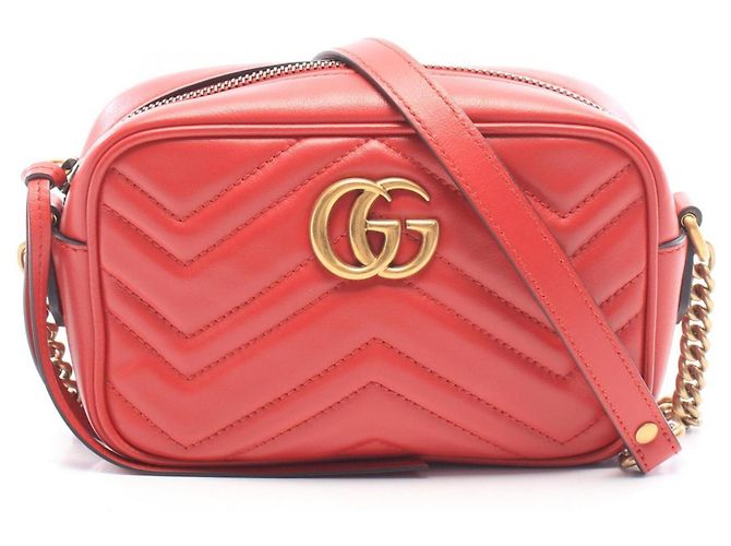 Borsa mini matelassé Gucci GG Marmont Rosso