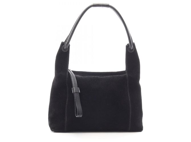 Borsa a mano Gucci in pelle scamosciata nera Nero