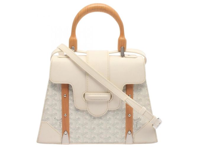 Goyard Saigon PM 2-Way Handtasche Braun Weiß
