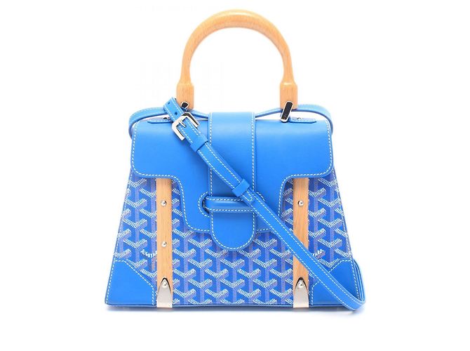 Goyard Saigon PM 2-Way Handtasche Weiß Blau Mehrfarben