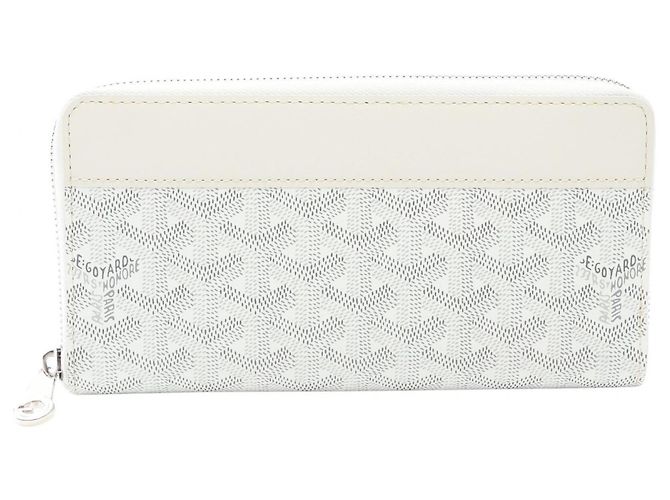 Goyard Matignon GM Round Long Wallet Brown White