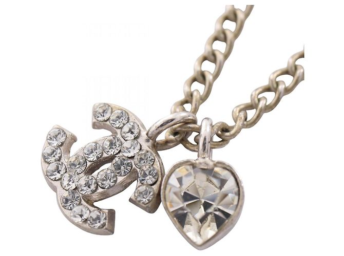 Collar Chanel Coco Mark Heart Plata