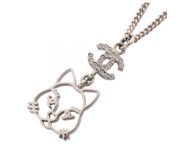 Collana Chanel B16K Coco Mark Cat Argento