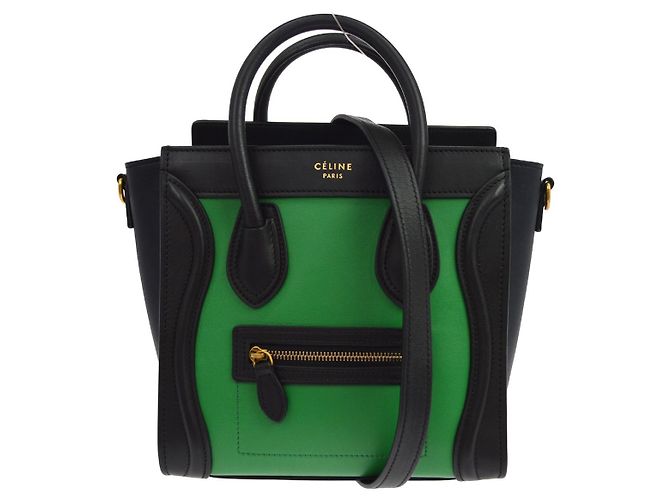 Céline Celine Luggage Leather Nano Verde