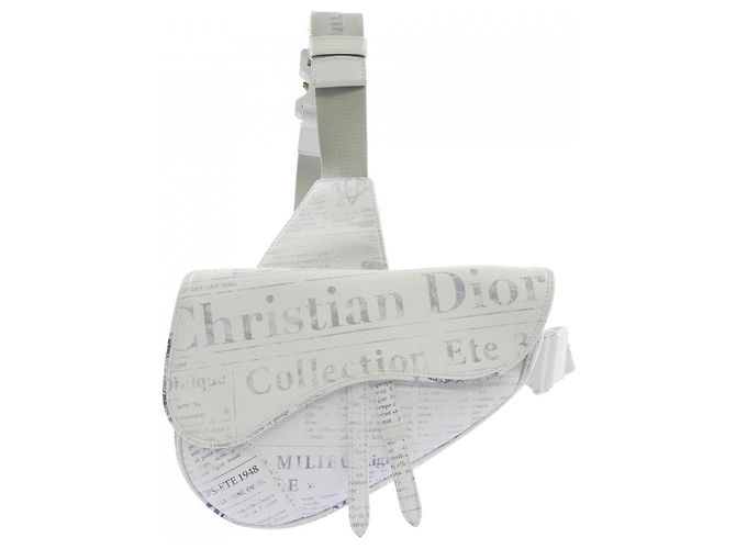 Borsa Christian Dior DIOR Saddle Daniel Arsham Marrone Bianco