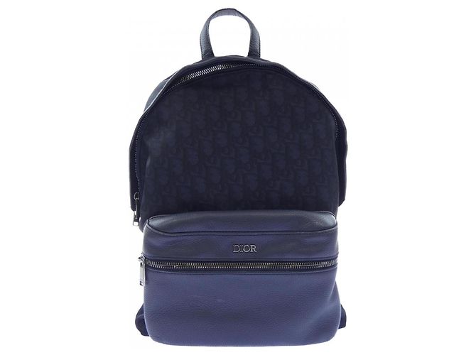 Christian Dior Dior Oblique Backpack Navy blue