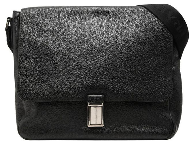 Sac bandoulière Prada avec plaque logo triangle Noir