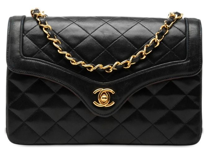 Borsa a tracolla con catena Chanel Coco Mark Matelassé Nero