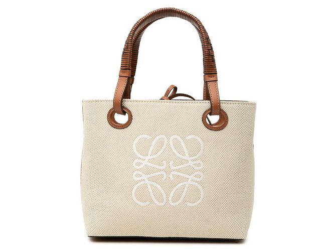 Borsa a mano e a tracolla Loewe Anagram Marrone Beige