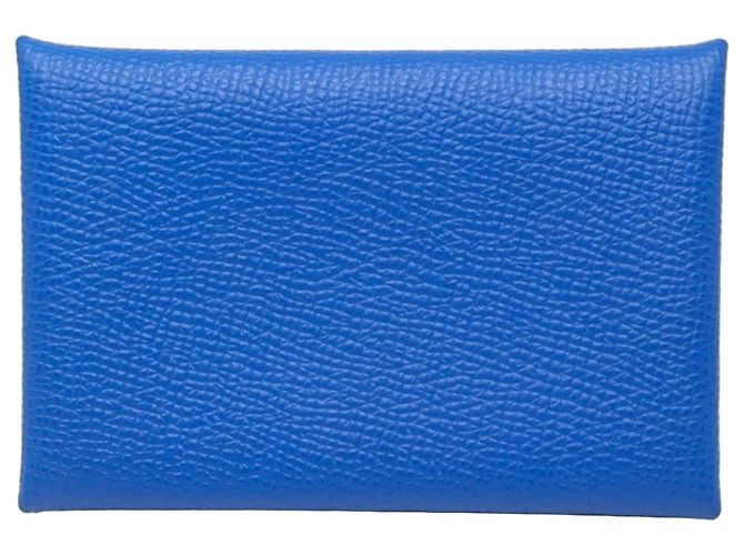 Hermès Hermes Calvi Blue Kartenetui Blau