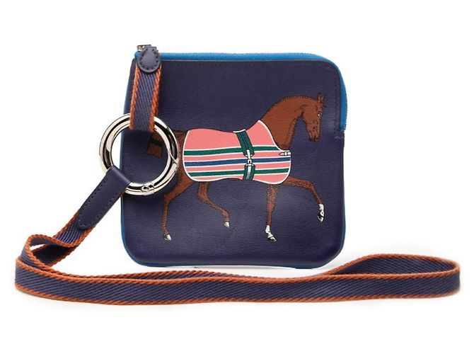 Hermès Bolsa de ombro Hermes Carre Pocket Multicor Azul marinho