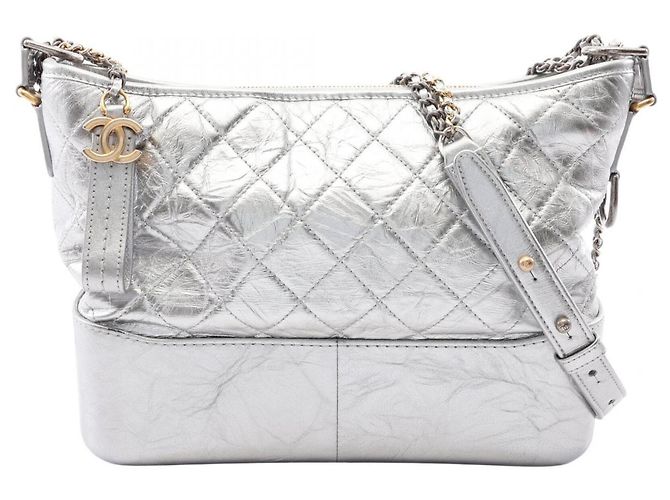 Borsa a tracolla Chanel Gabrielle de Large Hobo Argento
