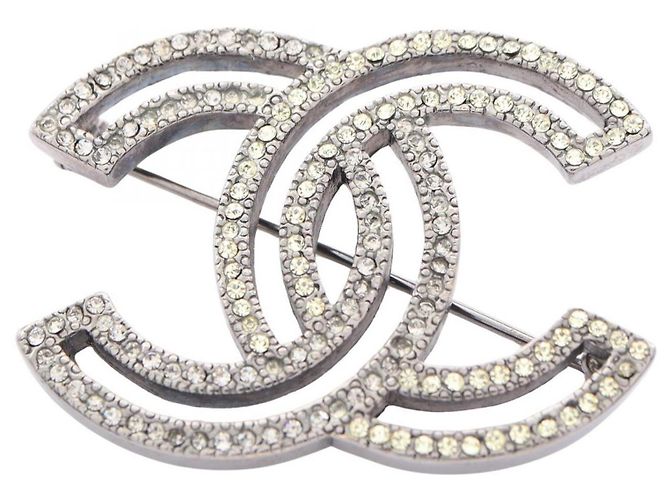 Broche Chanel Coco Mark Prata