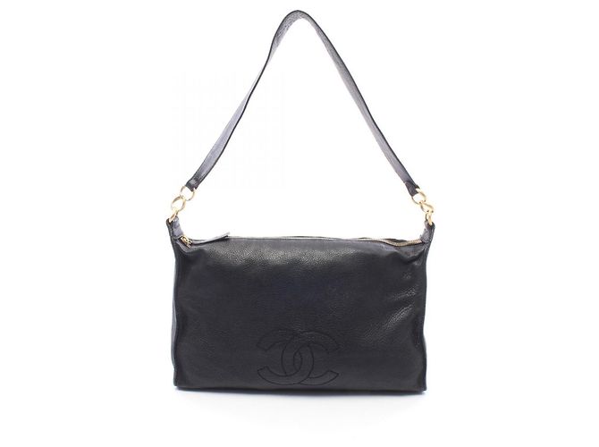 Timeless Bolsa de Ombro Chanel Coco Mark Preto