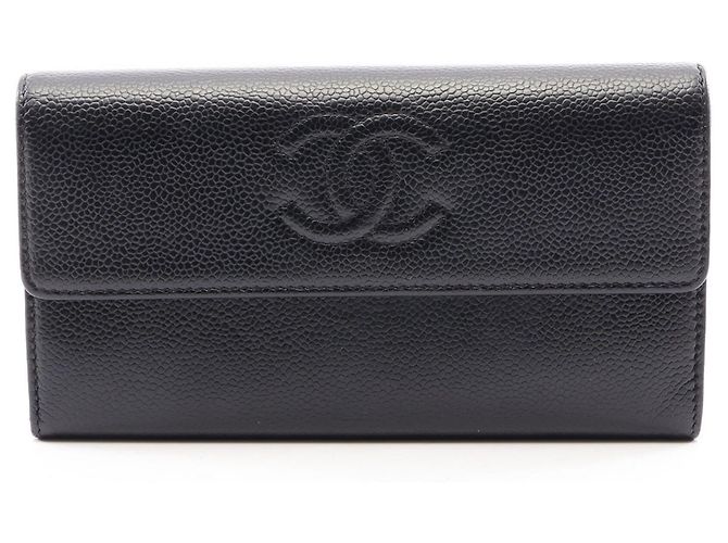 Portafoglio lungo bi-fold Chanel Coco Mark Nero