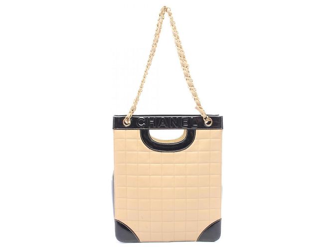 Sac cabas 2-Way Chanel Chocolate Bar Noir Beige