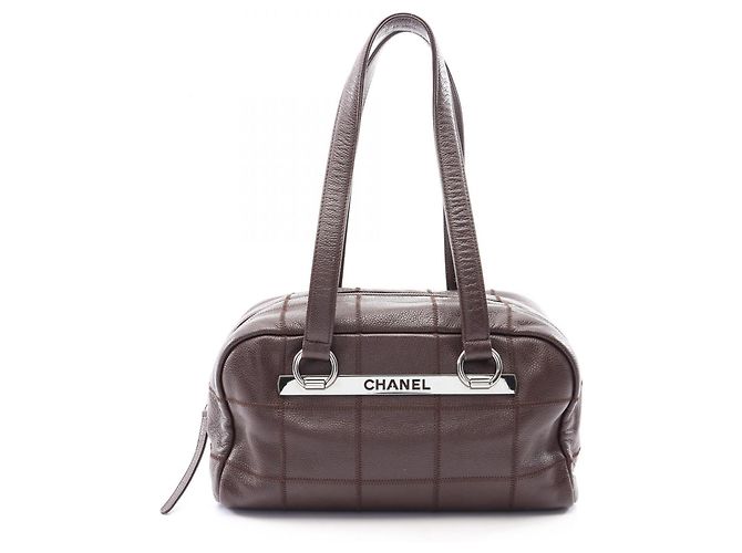 Bolsa de Ombro Chanel Chocolate Bar Marrom