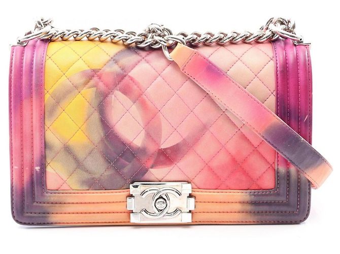 Bolso de hombro Chanel Boy Rosa Multicolor