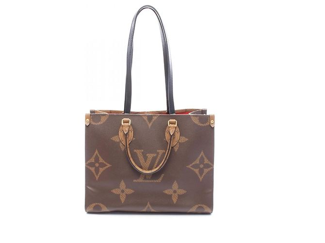 Saco Tote Louis Vuitton OnTheGo MM Marrom Bege