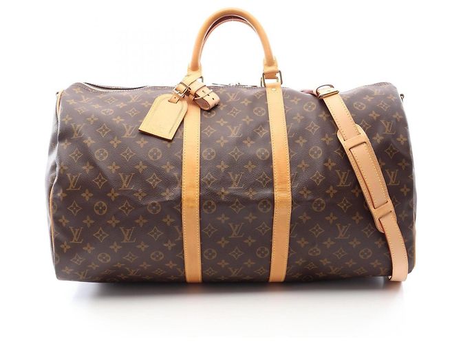Louis Vuitton Keepall Bandoulière 55 Boston Bag Marron