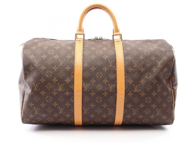 Bolsa Boston Louis Vuitton Keepall 50 Monogram Marrom