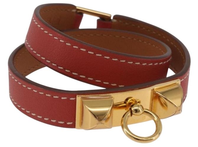 Hermès Hermes Rivale Double Tour Leather Red