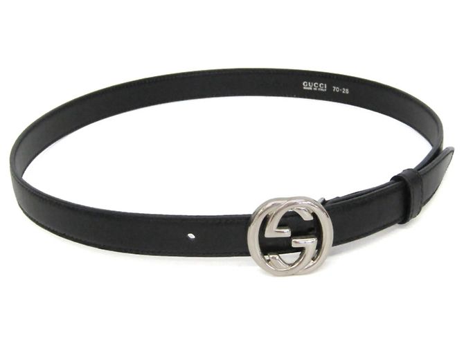 Cinto Gucci Interlocking G (Outlet) Couro Medium Preto