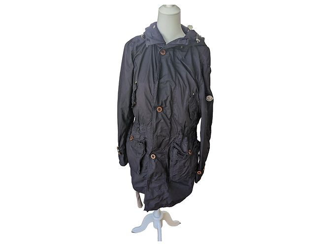Moncler Parka con Cappuccio Nylon Navy Blu navy