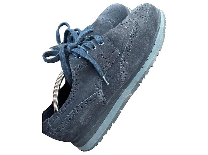 Prada Scarpe stringate da uomo Scamosciate Blu scuro