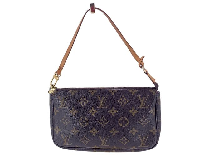 Louis Vuitton Borsa Pochette Accessoires in Monogram Canvas Marrone
