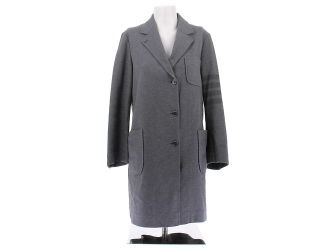 Thom Browne Grey Cotton Coat